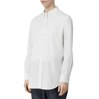 Chemise en coton Monogram à col boutonné - White