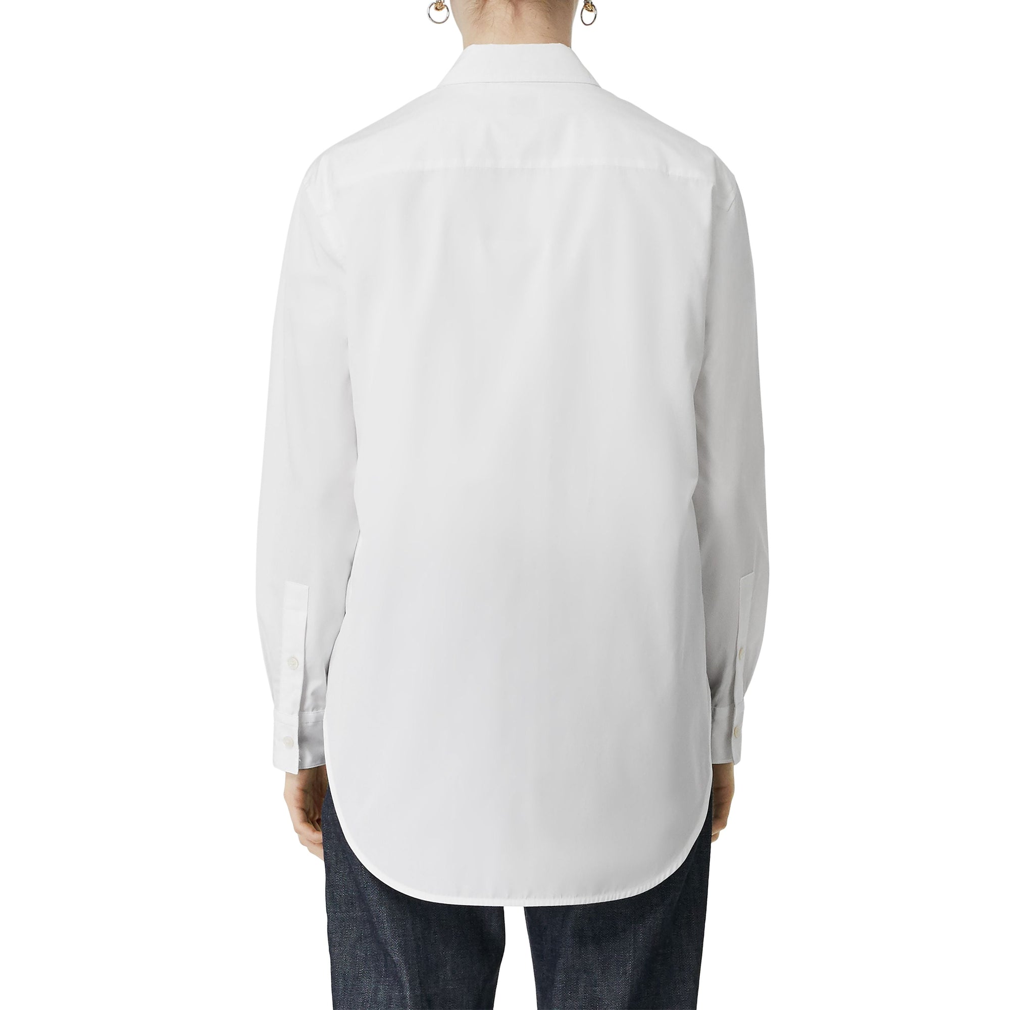 Chemise en coton Monogram à col boutonné - White