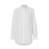 Chemise en coton Monogram à col boutonné - White