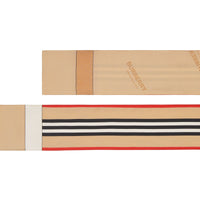 Foulard ultrafin en soie à rayures iconiques - Archive Beige