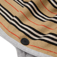 Poncho à capuche réversible en laine mérinos - Archive Beige