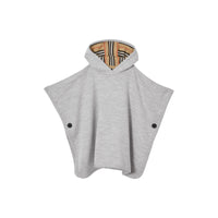 Poncho à capuche réversible en laine mérinos - Archive Beige