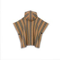 Poncho à capuche réversible en laine mérinos - Archive Beige
