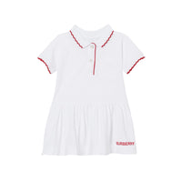 Robe et bloomer festonnés en coton extensible - White