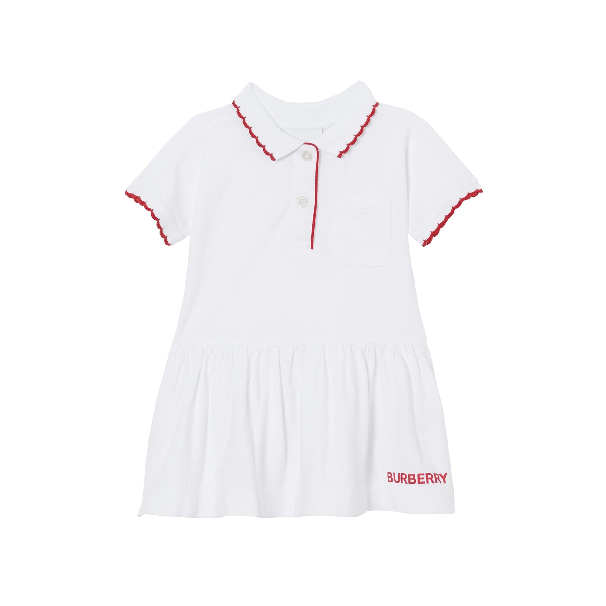 Robe et bloomer festonnés en coton extensible - White