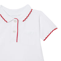 Robe et bloomer festonnés en coton extensible - White