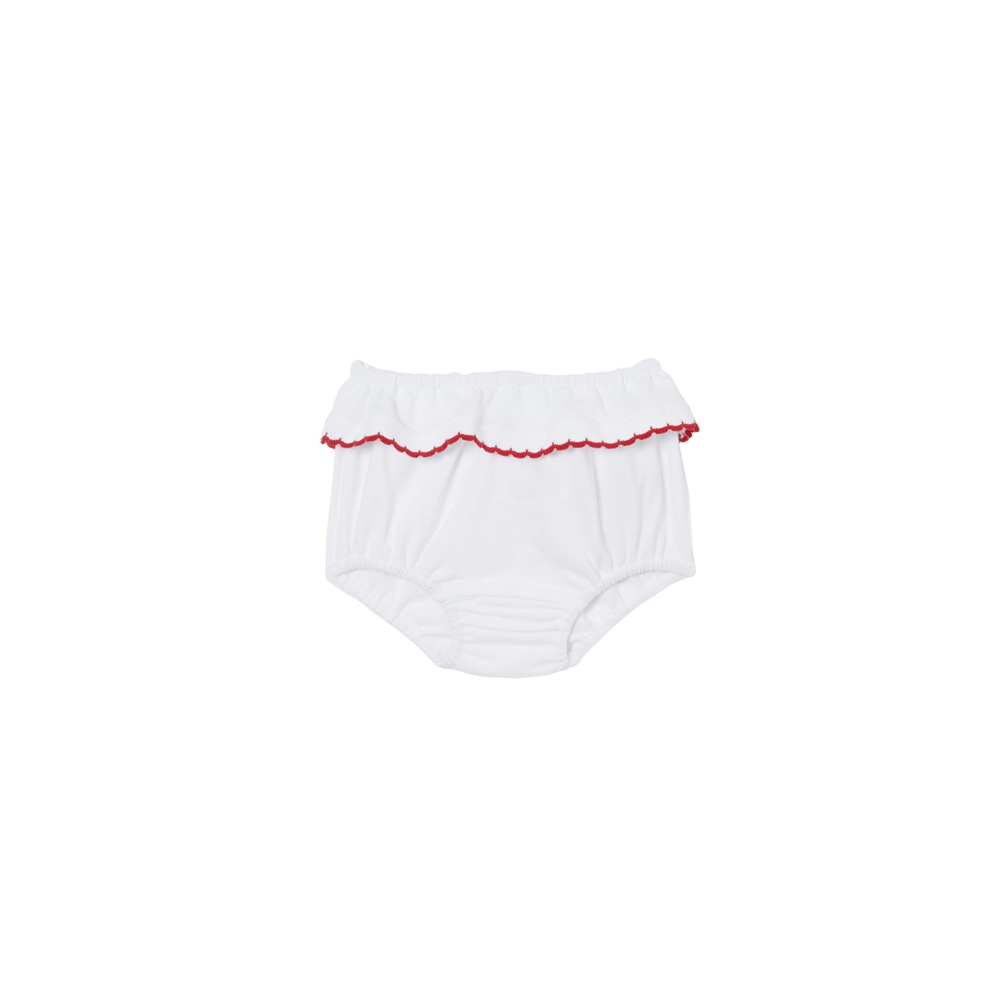 Robe et bloomer festonnés en coton extensible - White