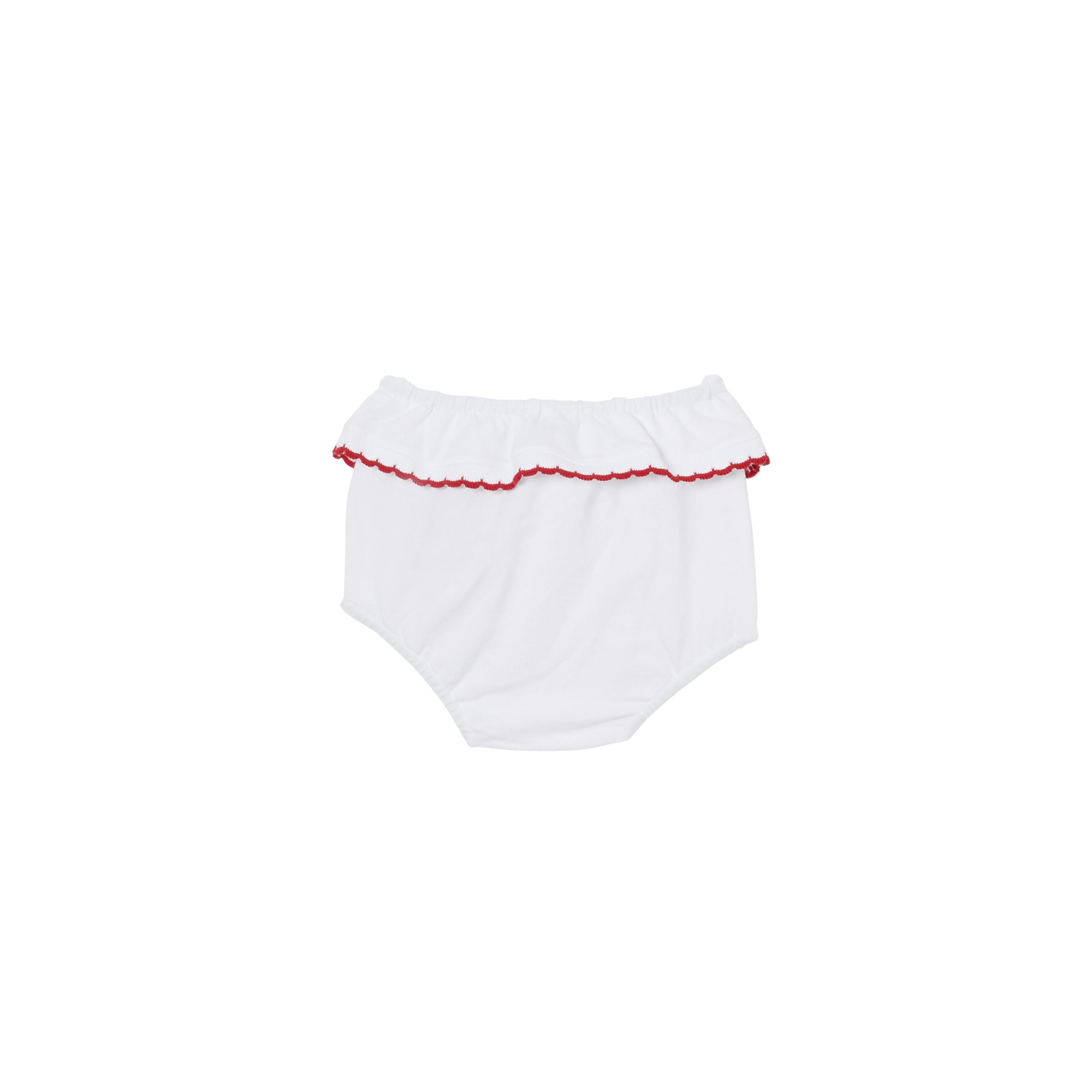 Robe et bloomer festonnés en coton extensible - White