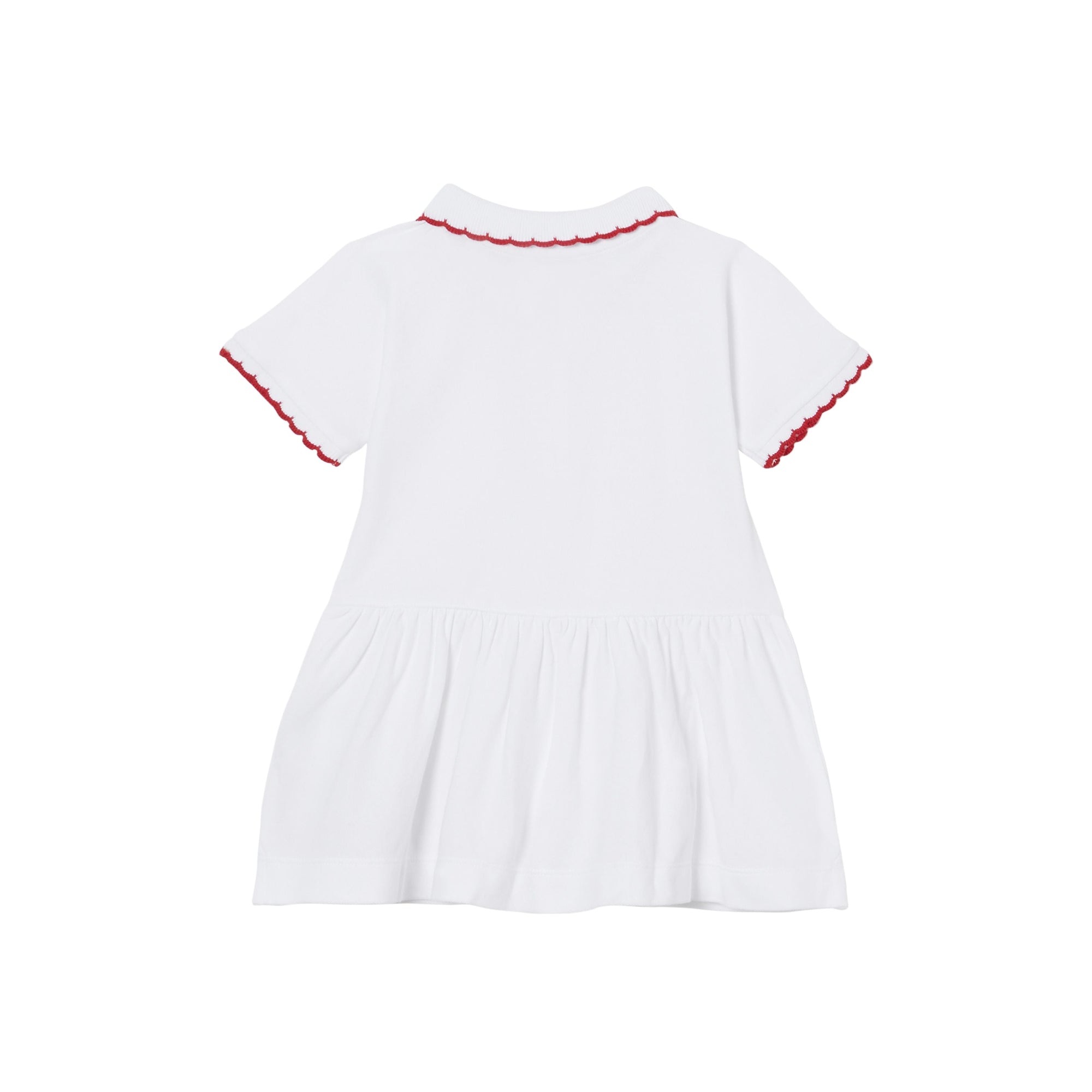 Robe et bloomer festonnés en coton extensible - White
