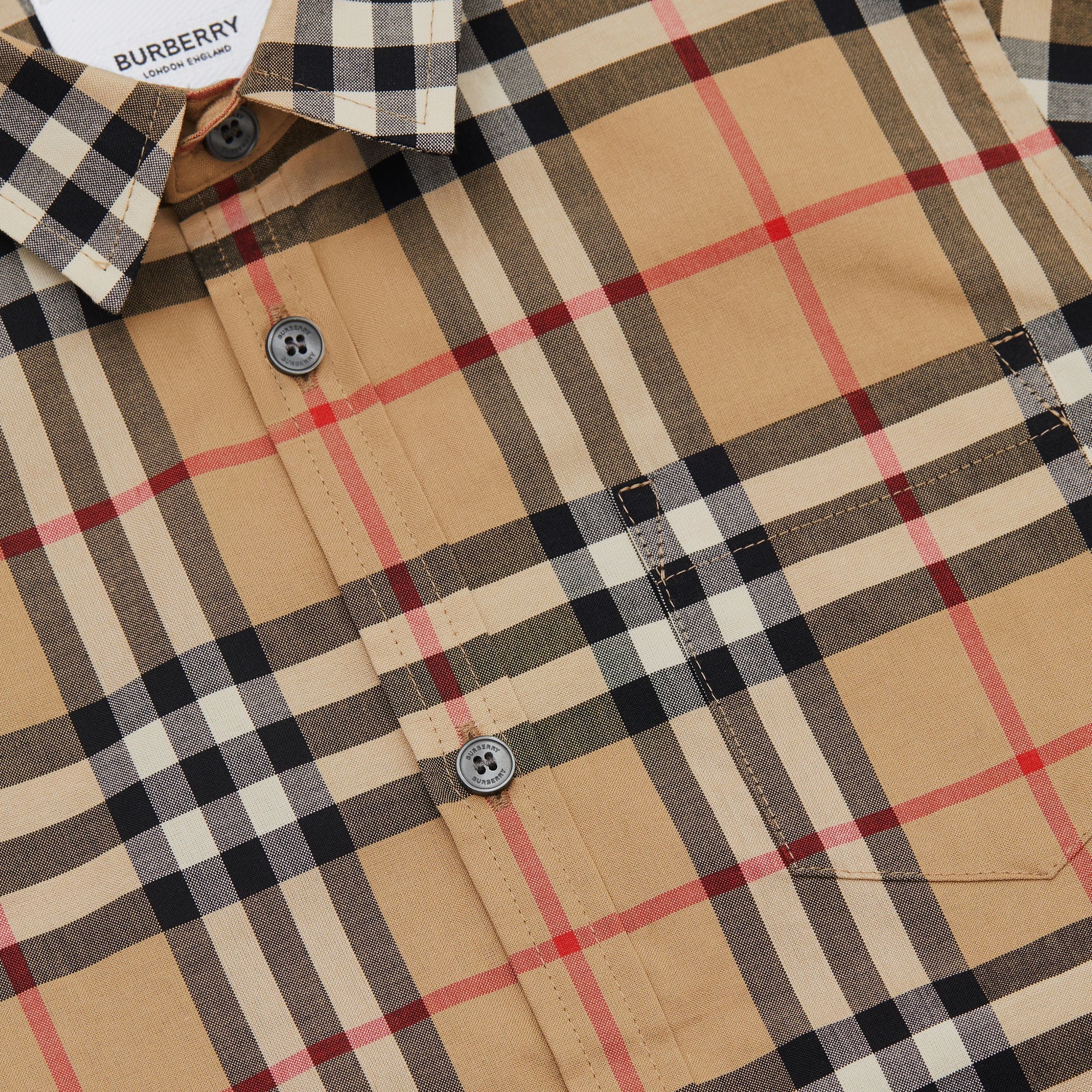 Chemise à manches courtes en coton Vintage Check - Archive Beige
