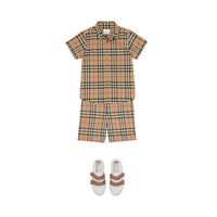 Chemise à manches courtes en coton Vintage Check - Archive Beige
