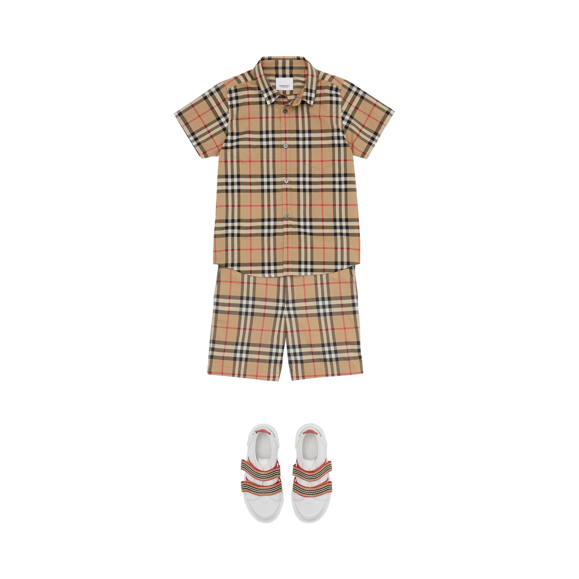 Chemise à manches courtes en coton Vintage Check - Archive Beige