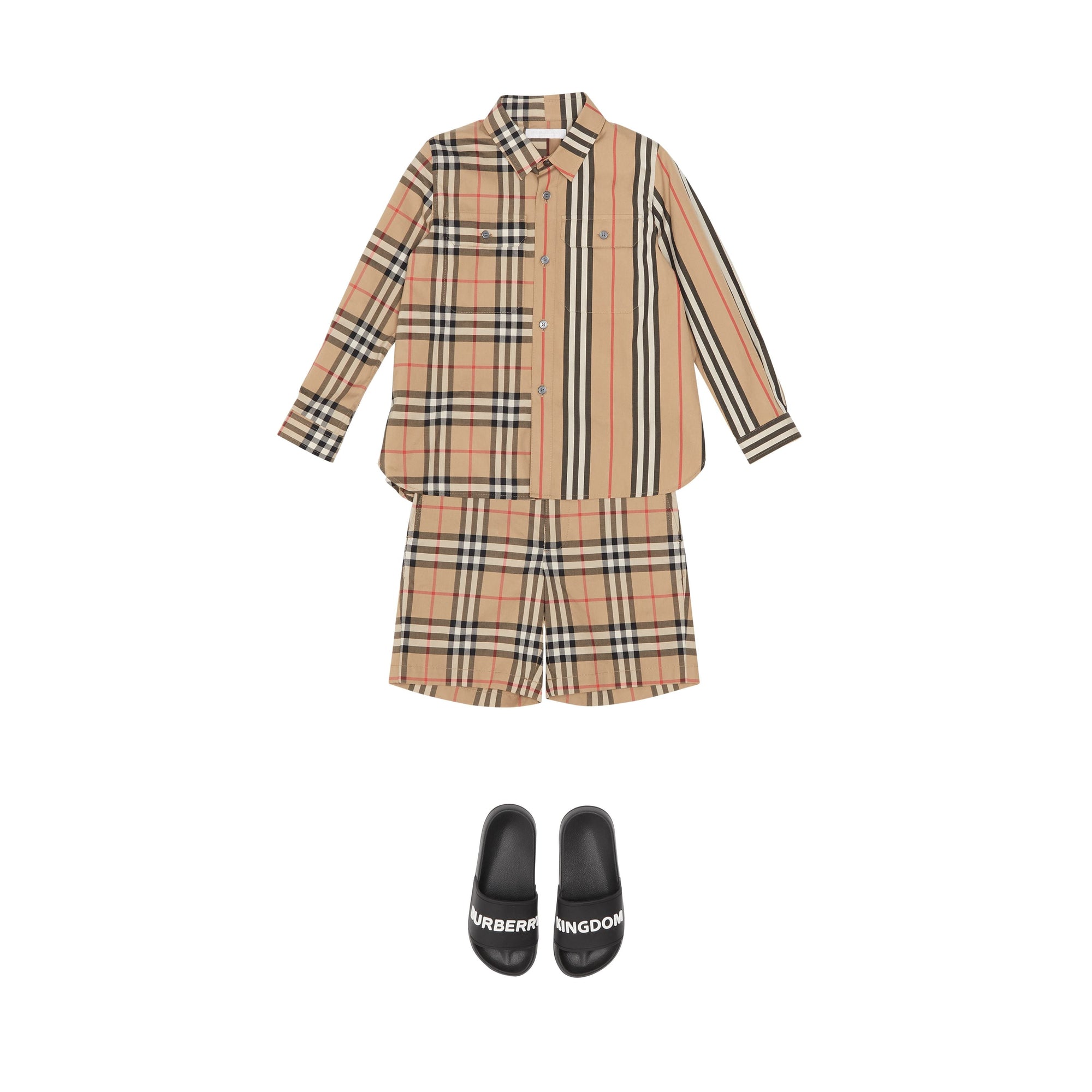 Short ajusté à motif Vintage check - Archive Beige Check