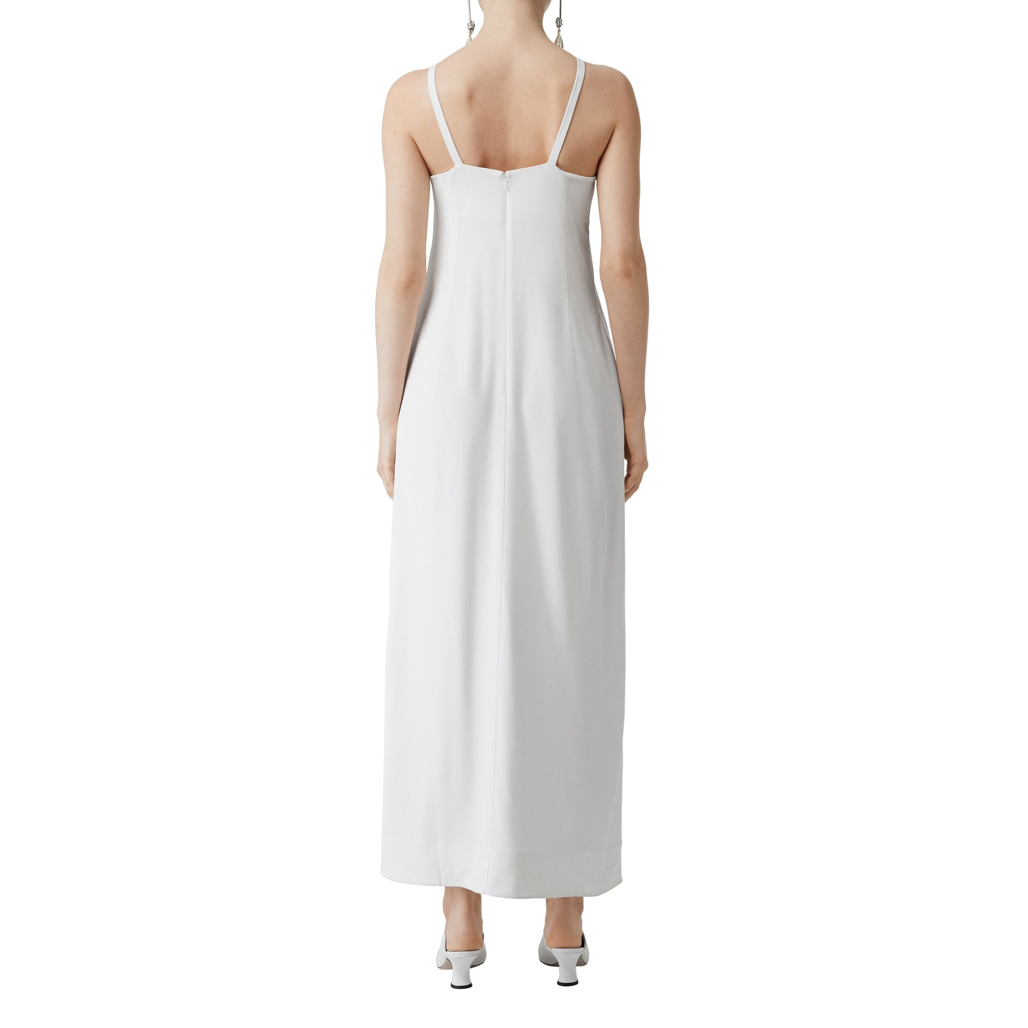 Robe en jersey stretch à effet drapé - White