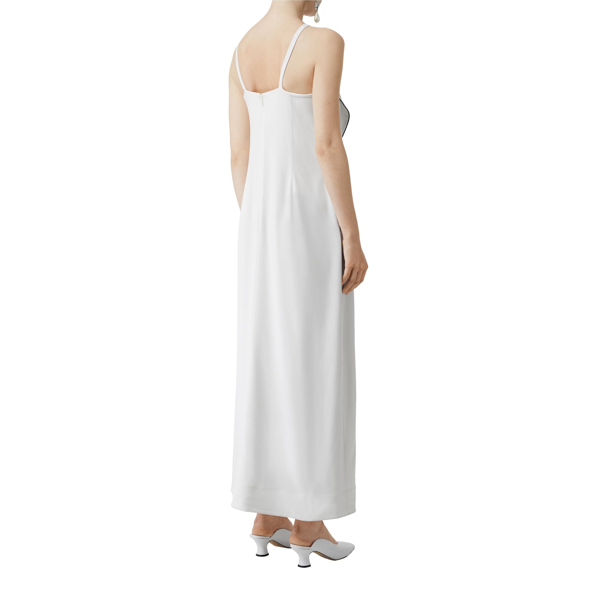 Robe en jersey stretch à effet drapé - White