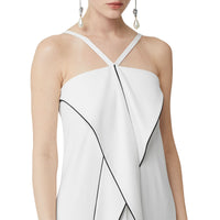 Robe en jersey stretch à effet drapé - White