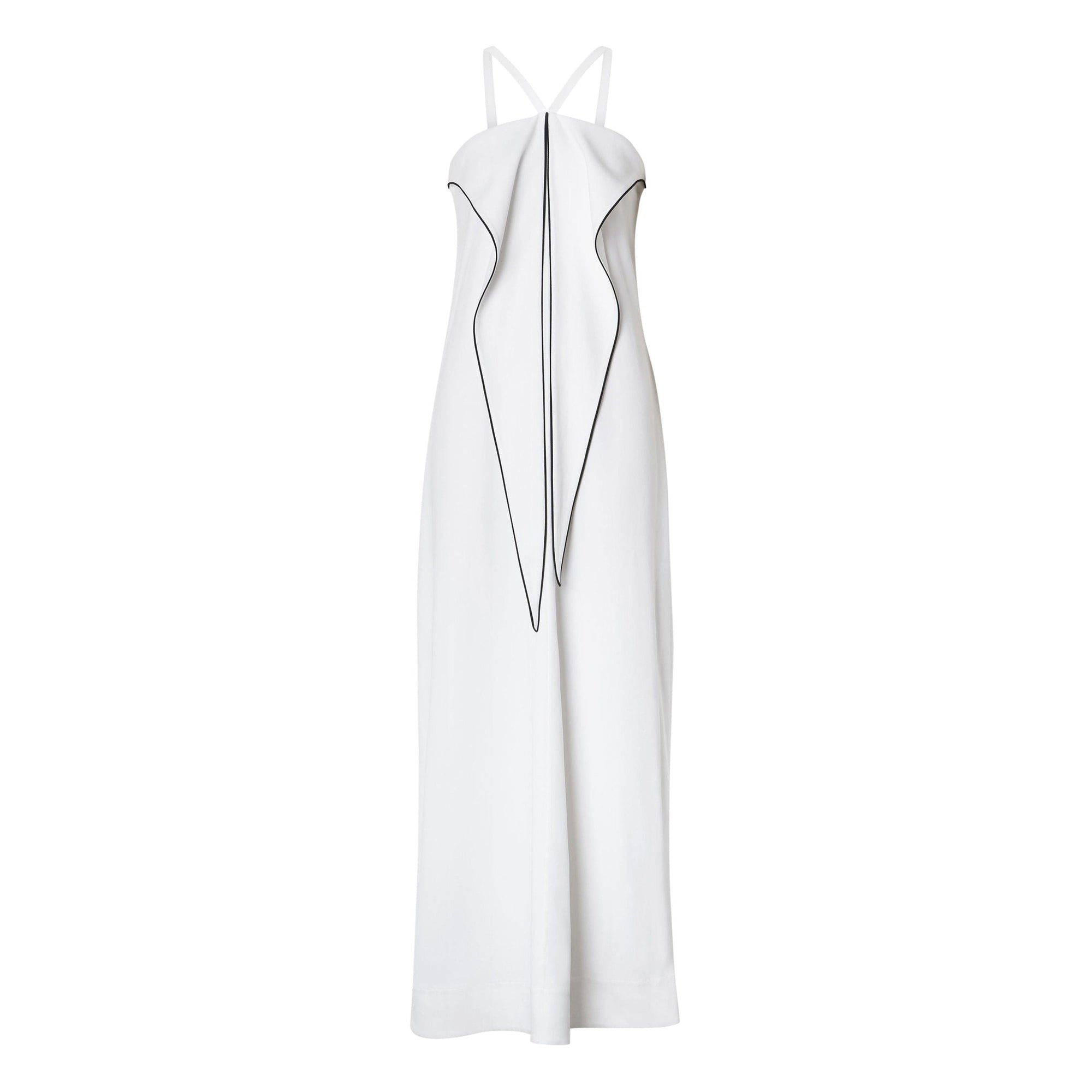 Robe en jersey stretch à effet drapé - White