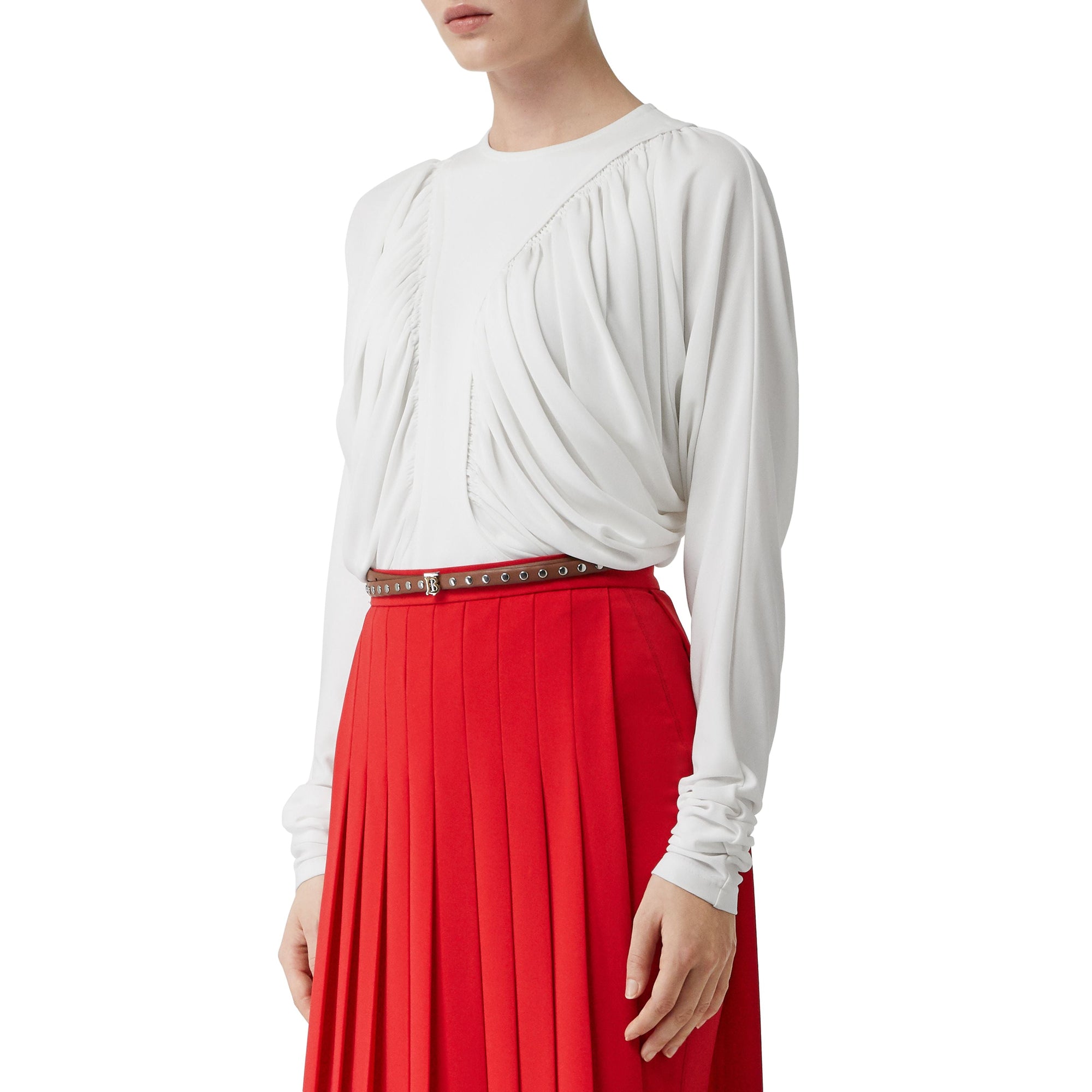 Haut oversize à manches longues en jersey - White