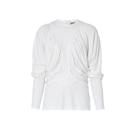 Haut oversize à manches longues en jersey - White