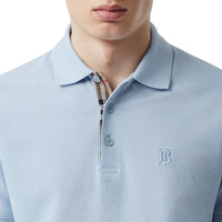 Polo en piqué de coton Monogram - Pale Blue