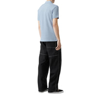 Polo en piqué de coton Monogram - Pale Blue