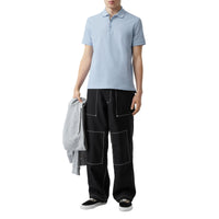 Polo en piqué de coton Monogram - Pale Blue