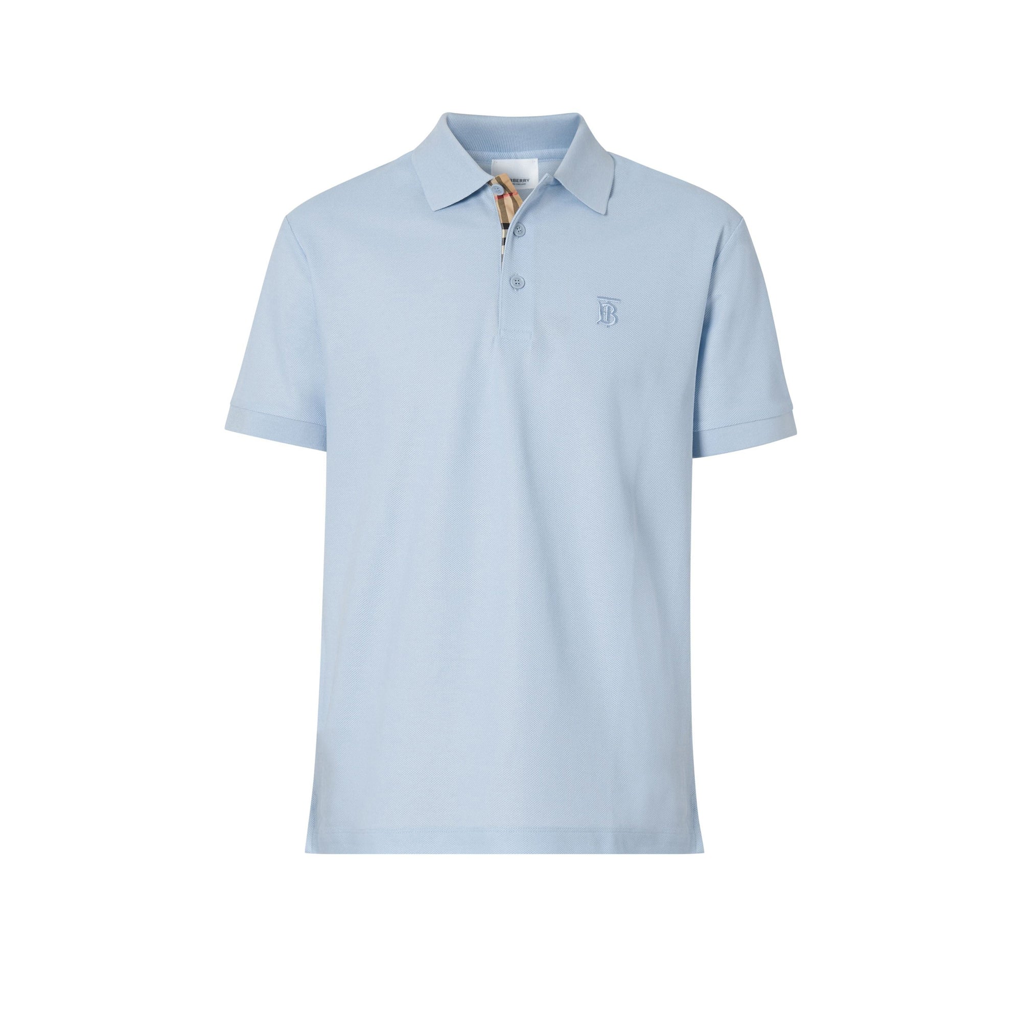 Polo en piqué de coton Monogram - Pale Blue