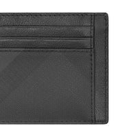 Porte-cartes London Check et cuir - Dark Charcoal