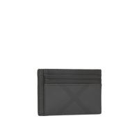 Porte-cartes London Check et cuir - Dark Charcoal