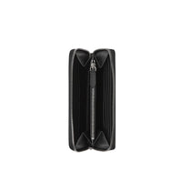 Portefeuille zippé en cuir grainé - Black