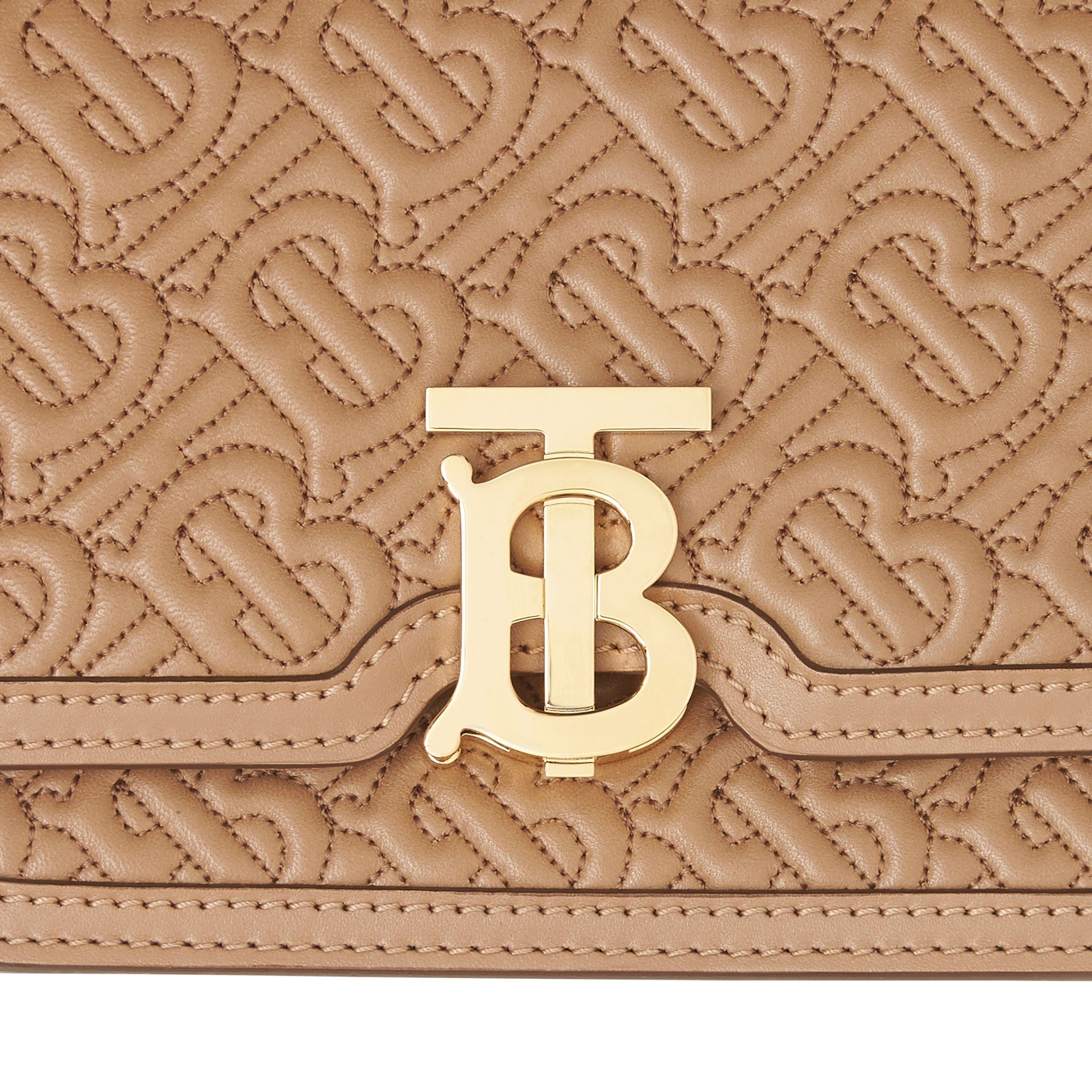 Sac ceinture TB en cuir d'agneau Monogram matelassé - Honey