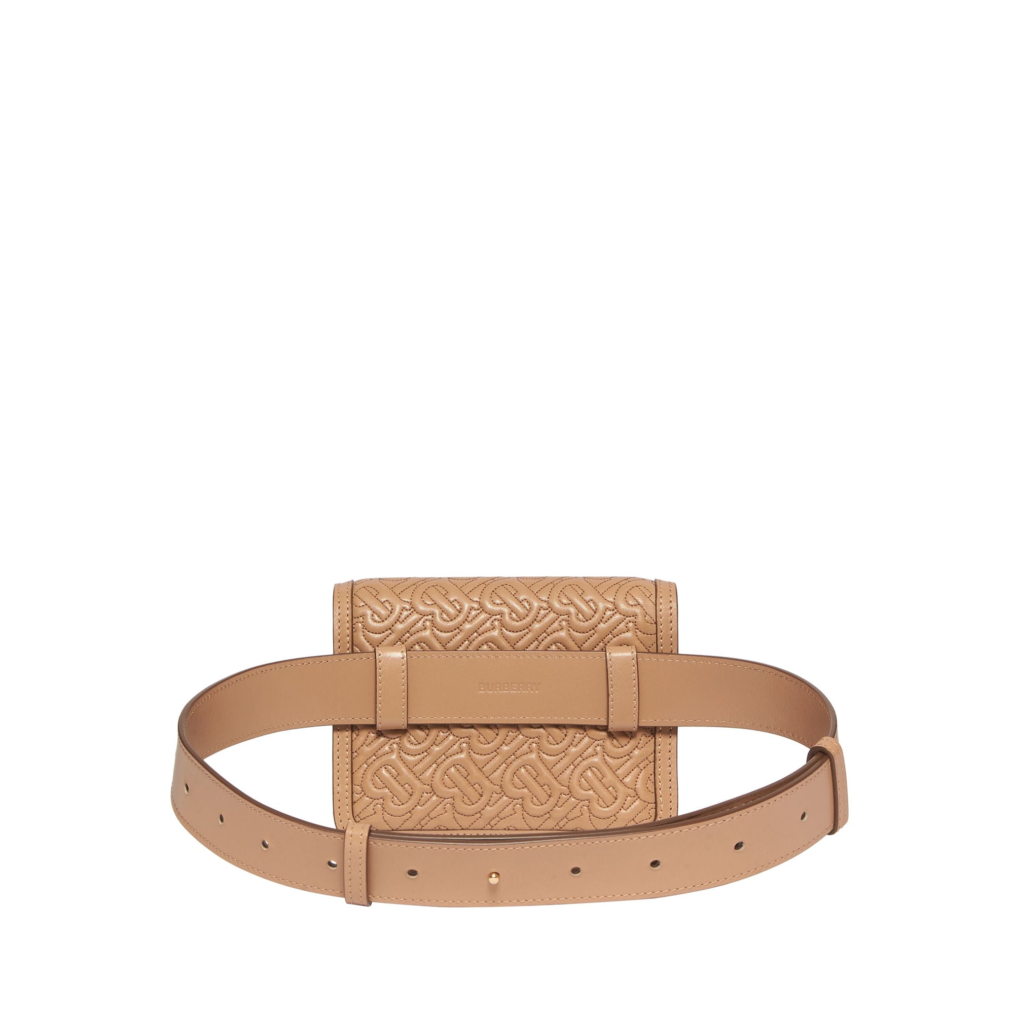 Sac ceinture TB en cuir d'agneau Monogram matelassé - Honey