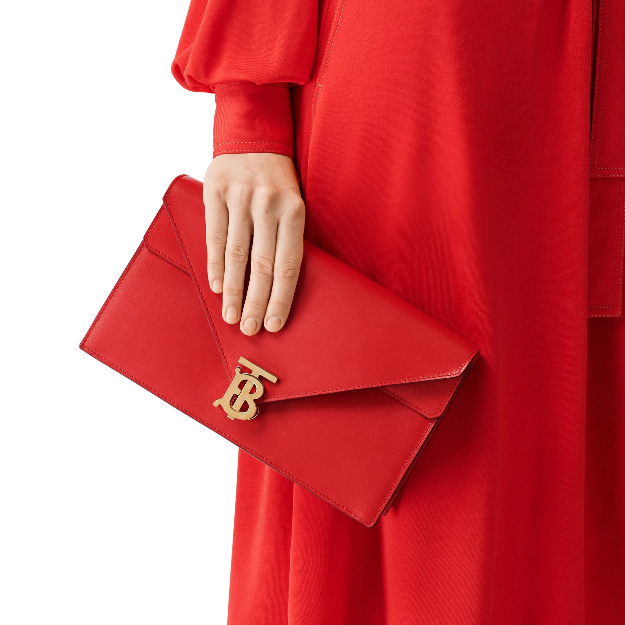 Petit clutch enveloppe TB en cuir - Bright Red