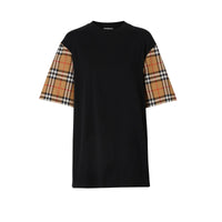 T-shirt à manches et motif Vintage check - Black