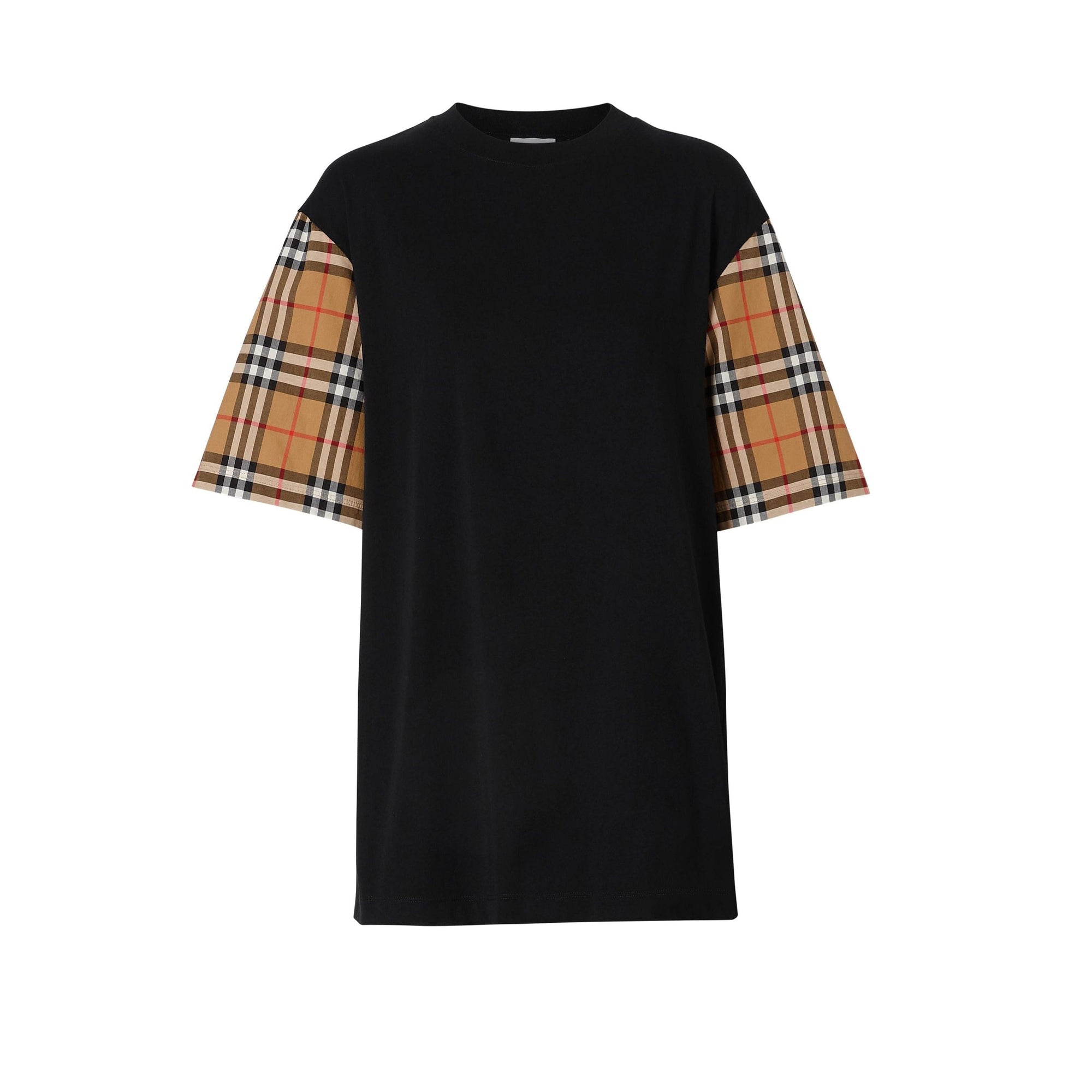 T-shirt à manches et motif Vintage check - Black