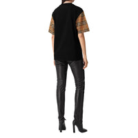 T-shirt à manches et motif Vintage check - Black