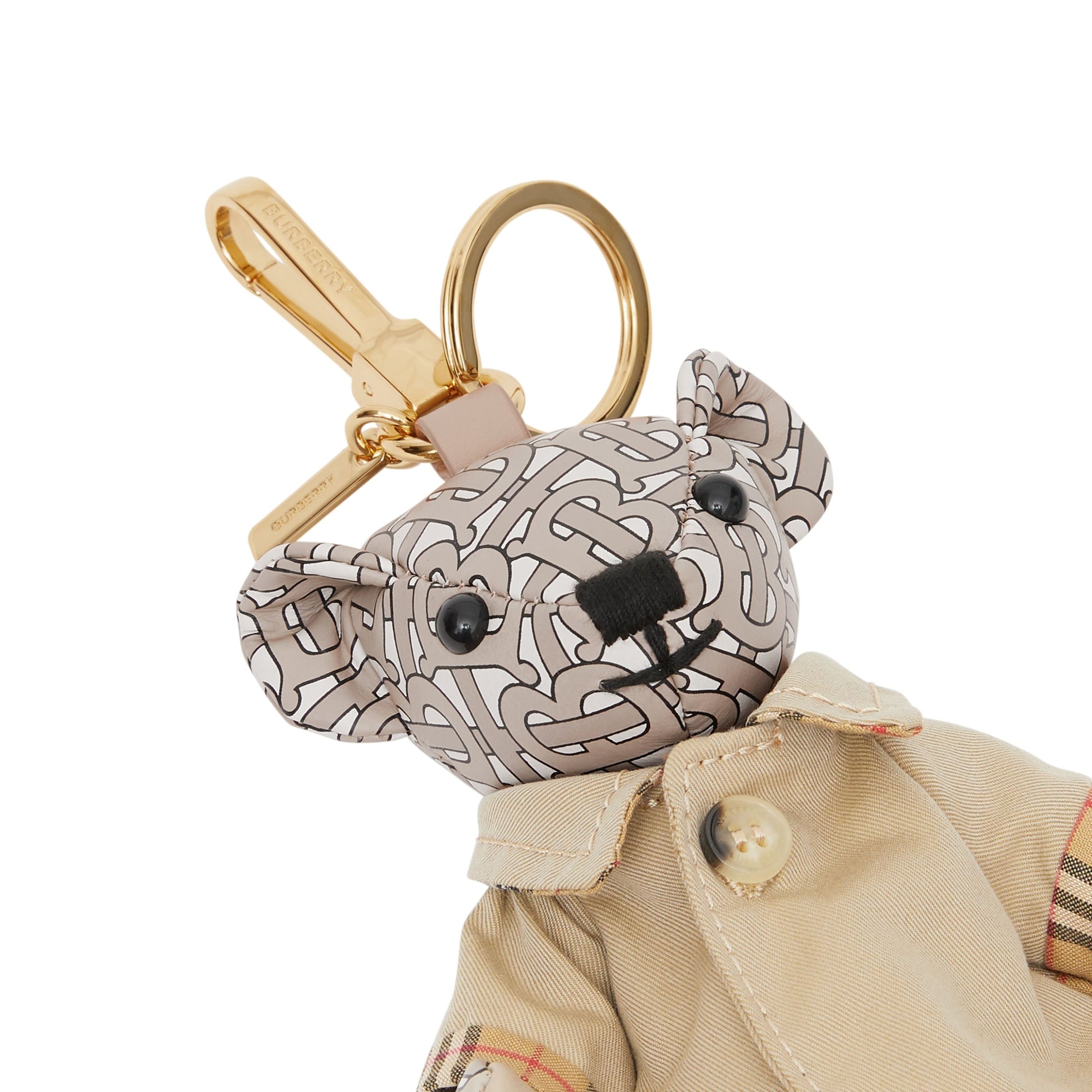 Bijou porte-clés Thomas Bear en cuir - Beige
