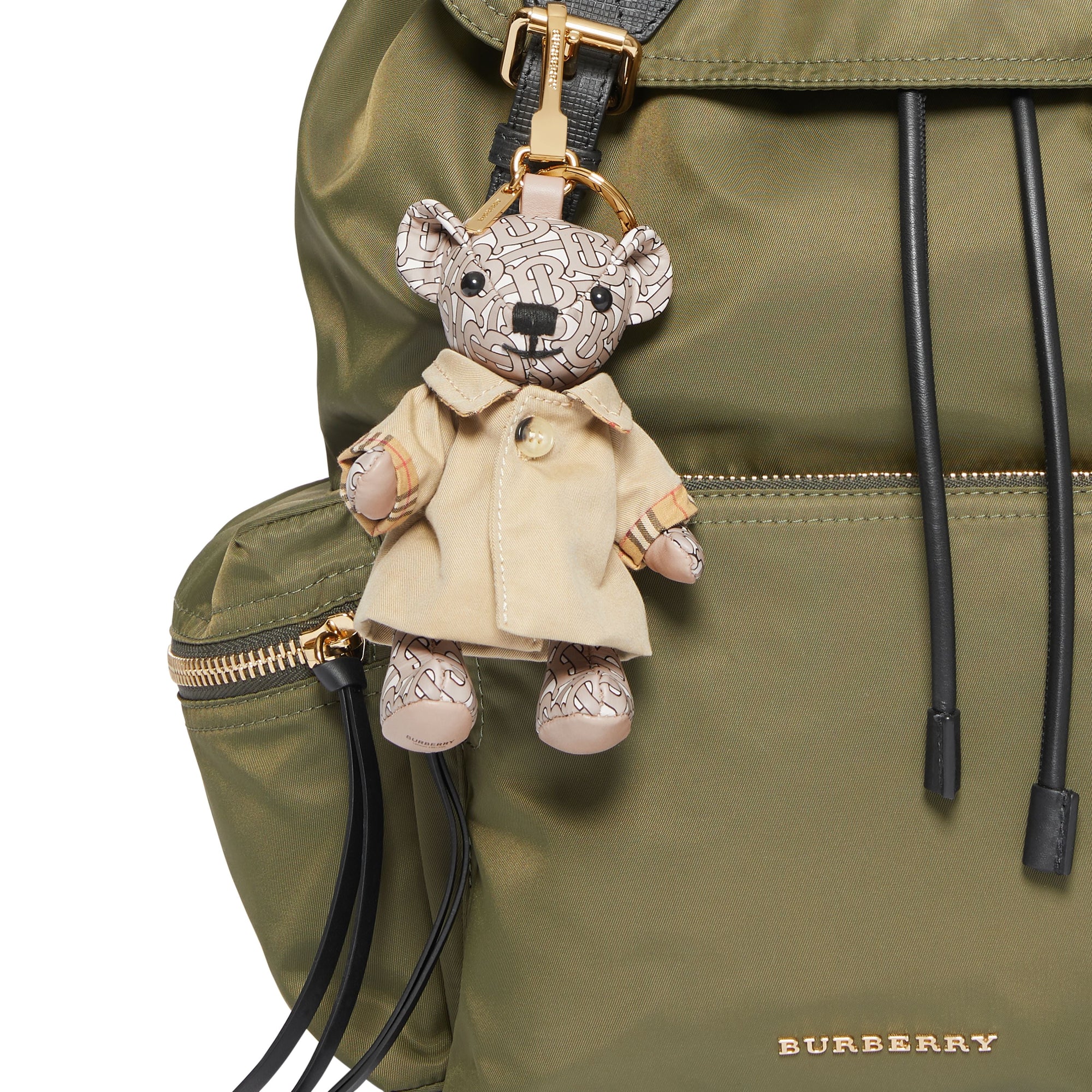 Bijou porte-clés Thomas Bear en cuir - Beige