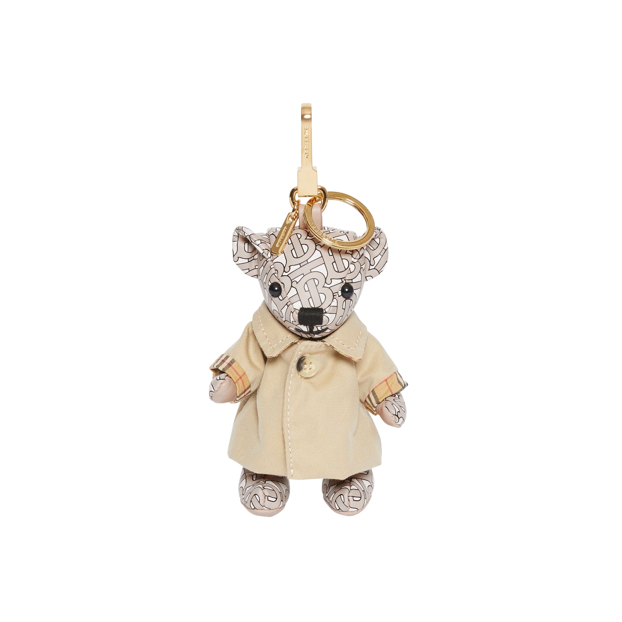 Bijou porte-clés Thomas Bear en cuir - Beige