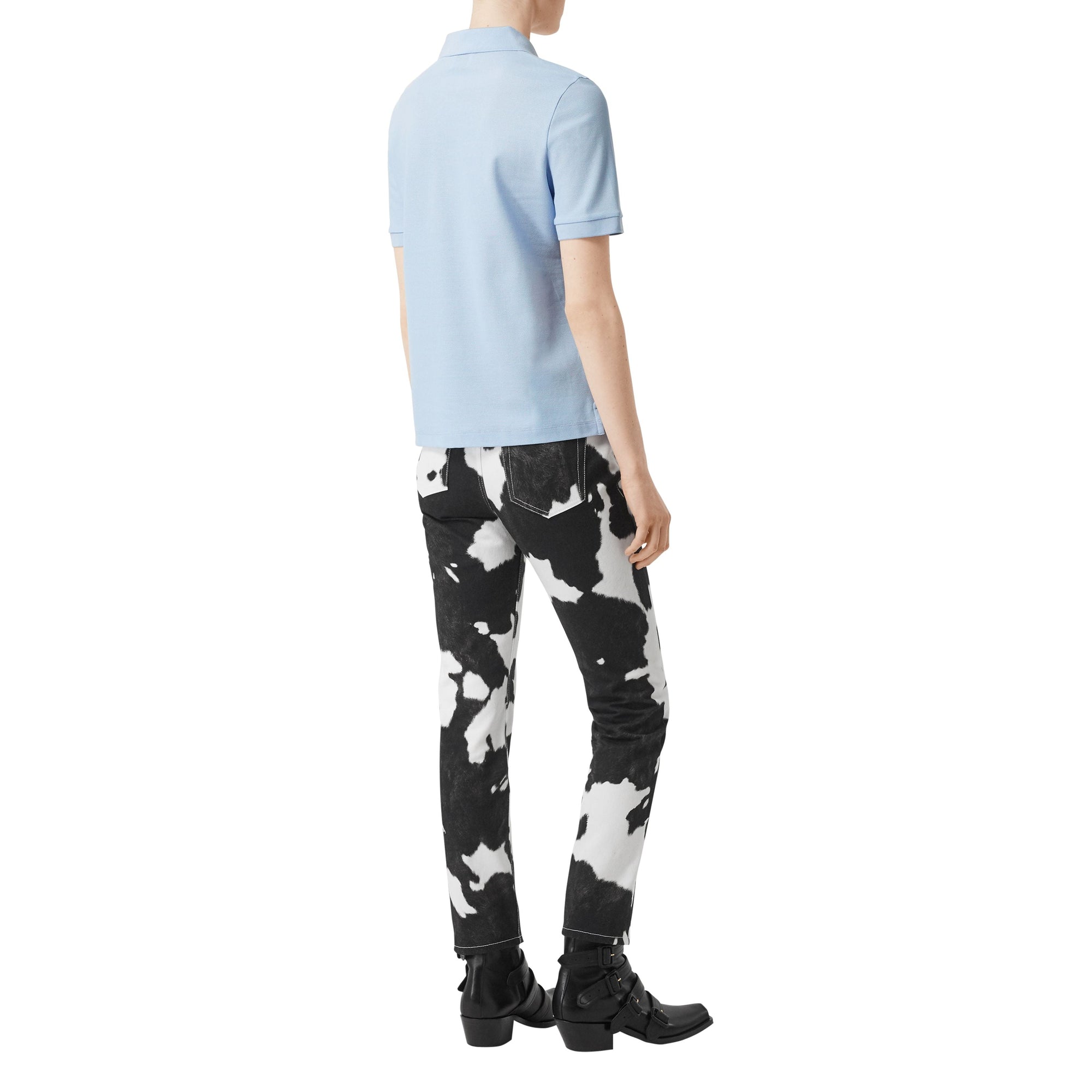 Polo en piqué de coton Monogram - Pale Blue