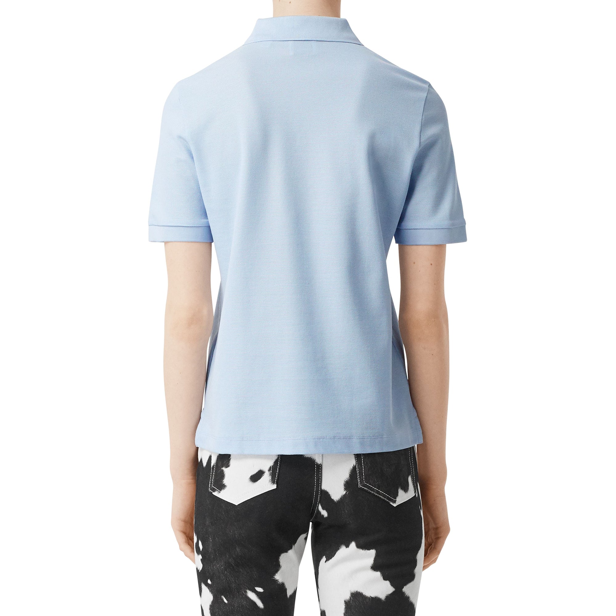 Polo en piqué de coton Monogram - Pale Blue