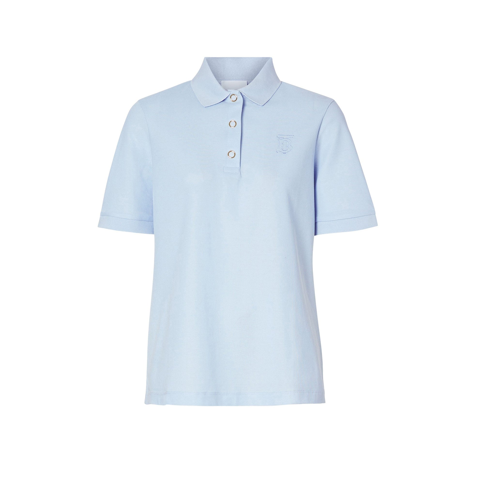 Polo en piqué de coton Monogram - Pale Blue
