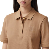 Polo en piqué de coton Monogram - Camel