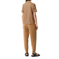 Polo en piqué de coton Monogram - Camel