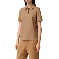 Polo en piqué de coton Monogram - Camel