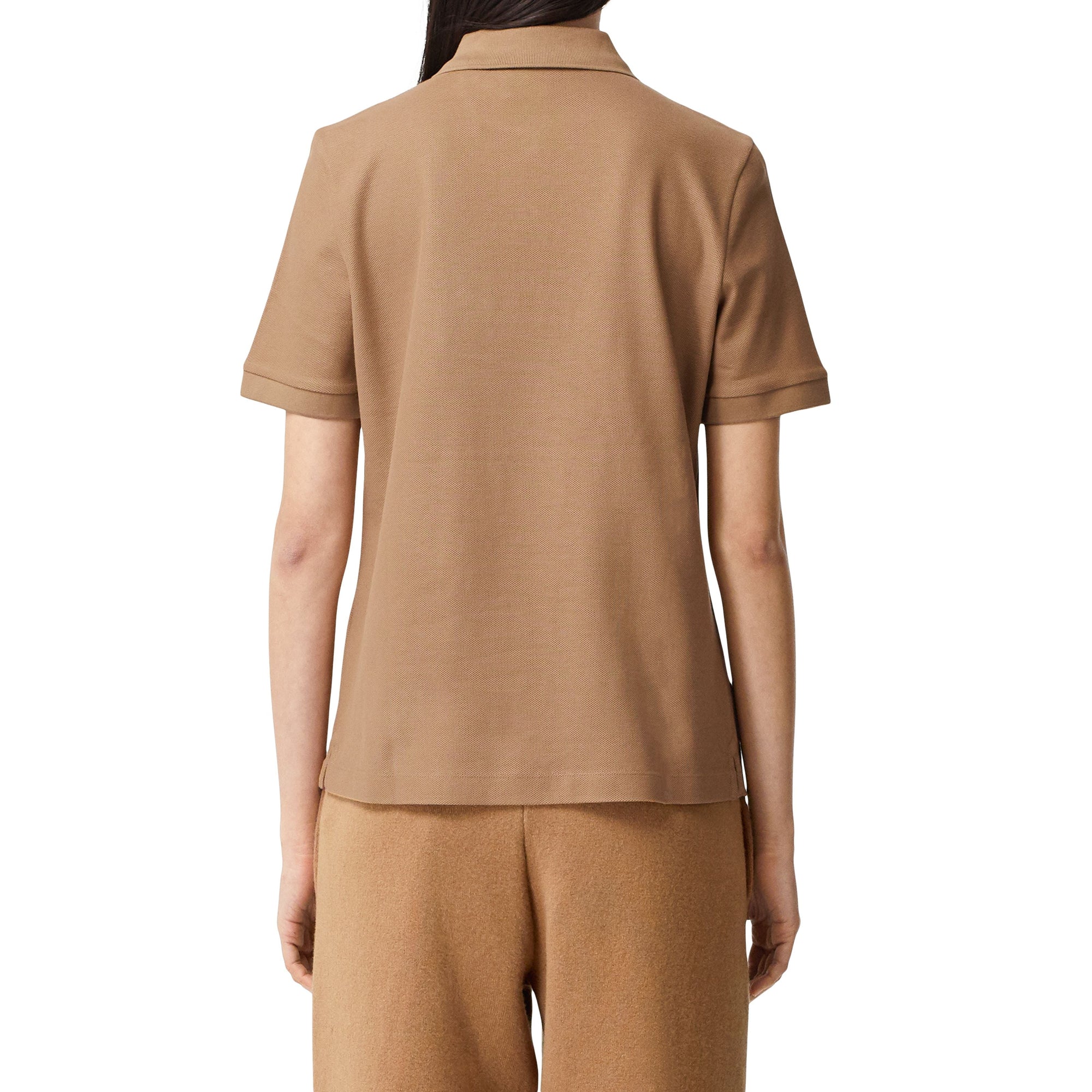 Polo en piqué de coton Monogram - Camel