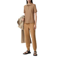 Polo en piqué de coton Monogram - Camel