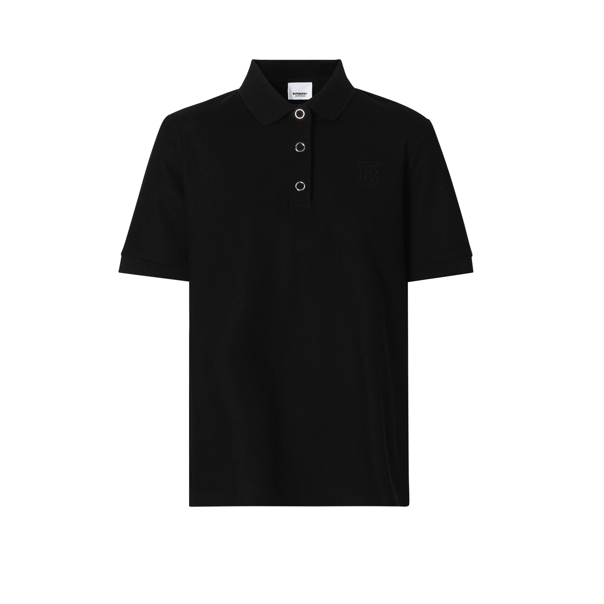Polo en piqué de coton Monogram - Black