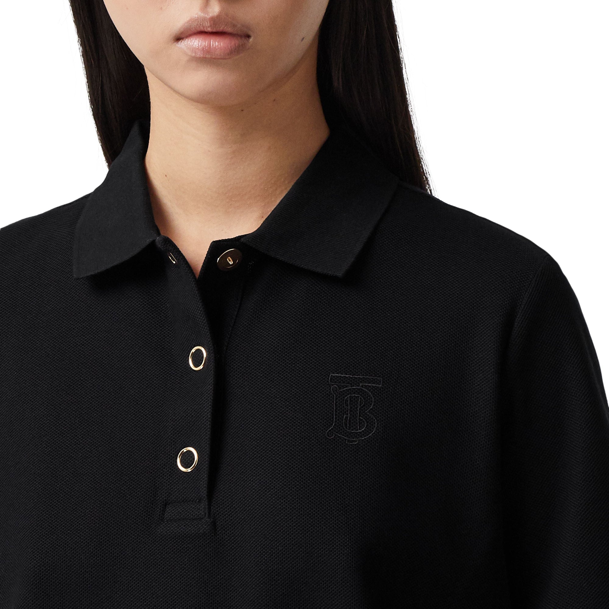 Polo en piqué de coton Monogram - Black