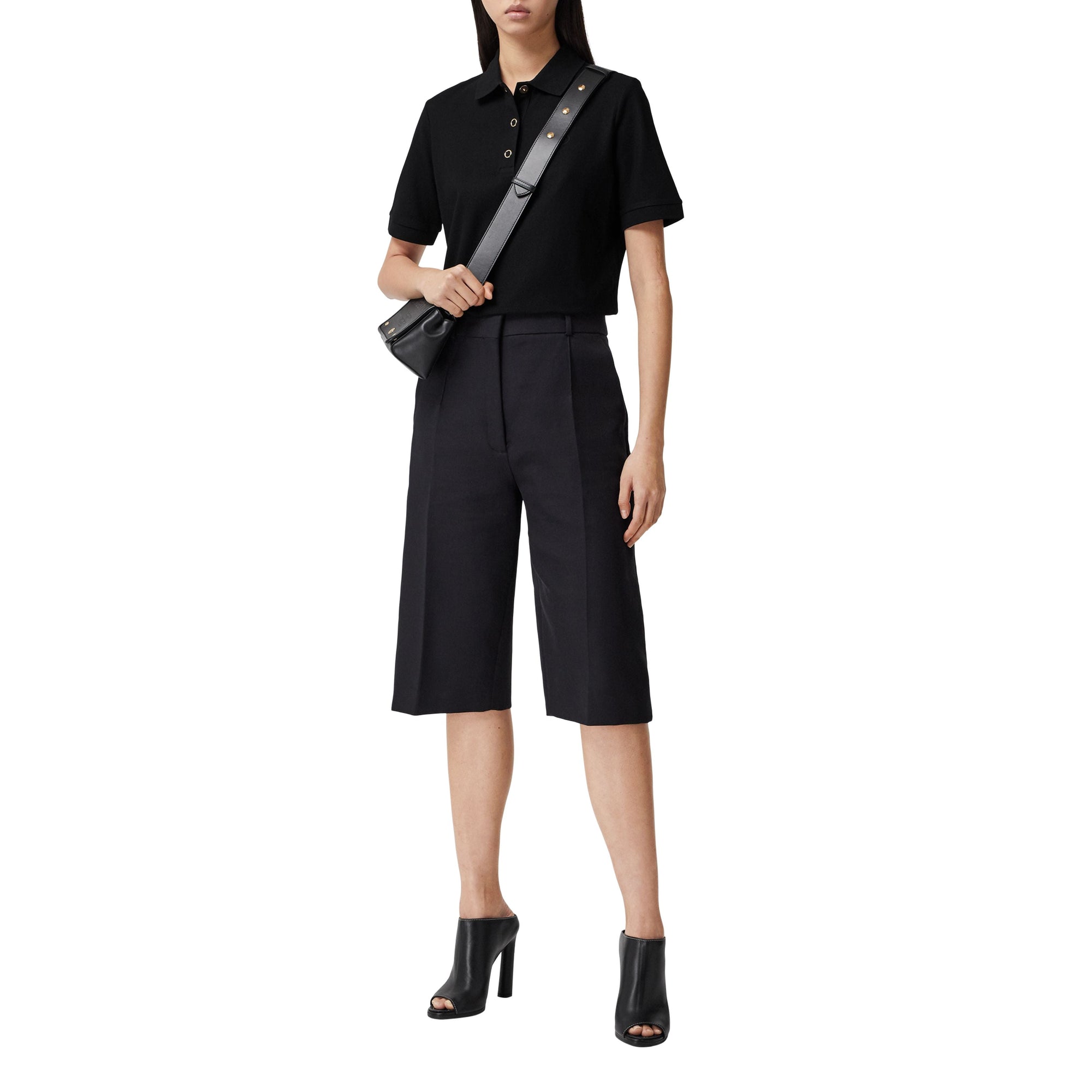 Polo en piqué de coton Monogram - Black